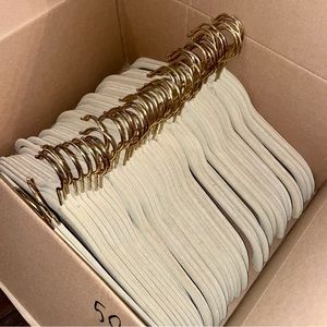 JOY Huggable Hangers, Beige with Gold - 50 Count